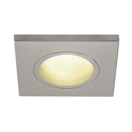 DOLIX OUT, encastré de plafond intérieur/extérieur, carré, gris, GU10/QPAR51, 50W max, IP65
