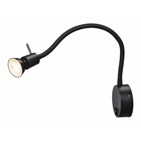 DIO FLEX PLATE, applique intérieure, liseuse, noir, GU10/QPAR51, 50W max, avec interrupteur