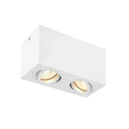 TRILEDO, plafonnier intérieur, double, rectangulaire, blanc, GU10/LED GU10 51mm, 2x 10W max