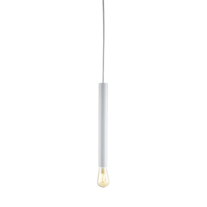 FITU, suspension intérieure, hauteur 40 cm, blanc, E27, 60W max, câble nu sans patère de 5m