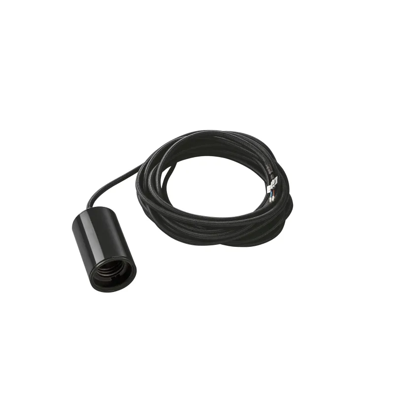 FITU, suspension intérieure, hauteur 9,1 cm, noir, E27, 60W max, câble nu sans patère de 5m