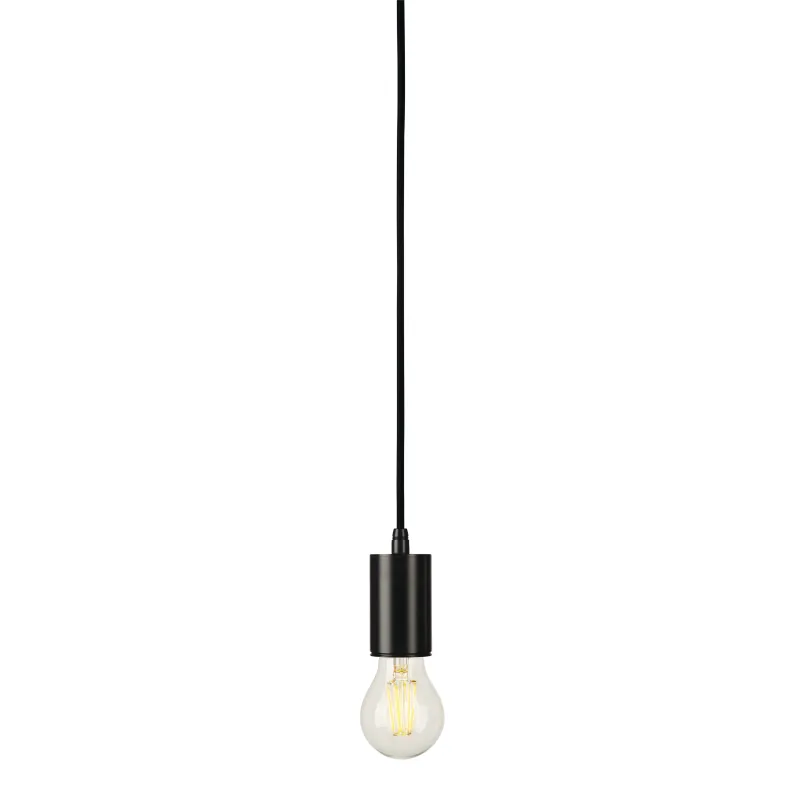 FITU, suspension intérieure, hauteur 9,1 cm, noir, E27, 60W max, câble nu sans patère de 5m