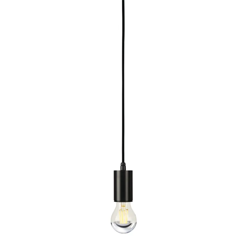 FITU, suspension intérieure, hauteur 9,1 cm, noir, E27, 60W max, câble nu sans patère de 5m