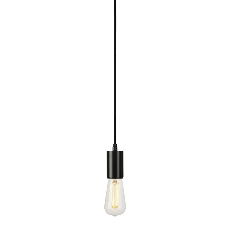 FITU, suspension intérieure, hauteur 9,1 cm, noir, E27, 60W max, câble nu sans patère de 5m