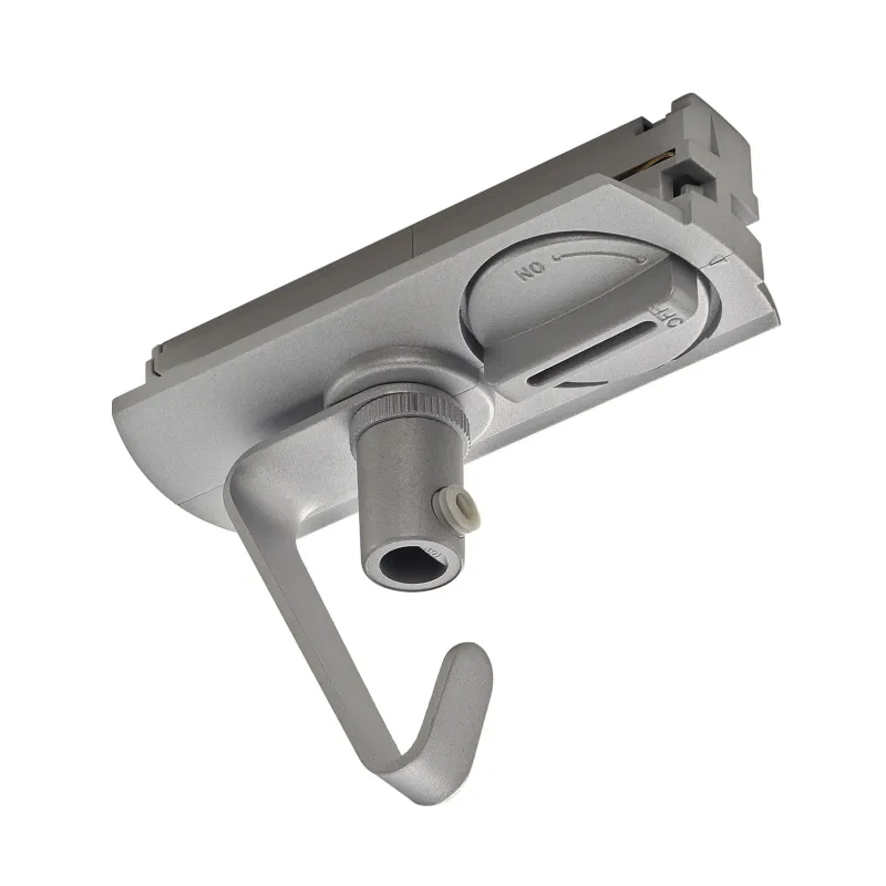 Adaptateur pour suspension, avec crochet, intérieur, pour rail 1 allumage à encastrer, gris