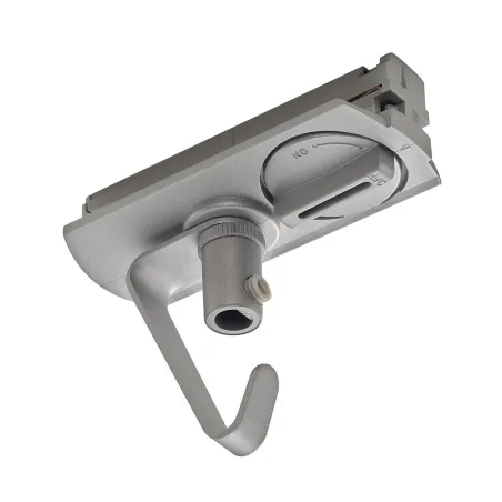Adaptateur pour suspension, avec crochet, intérieur, pour rail 1 allumage à encastrer, gris