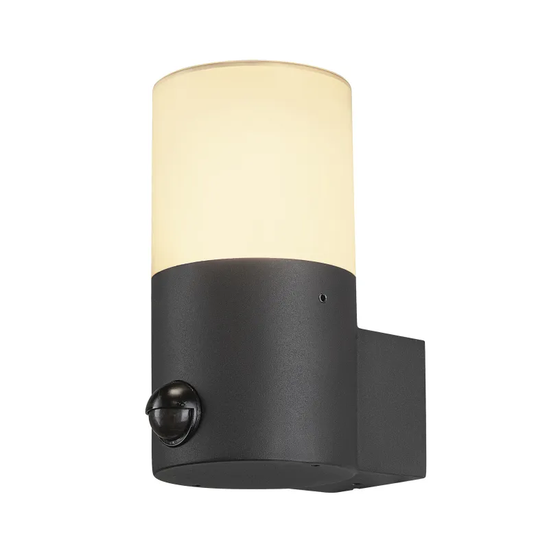 GRAFIT, applique extérieure, rond, anthracite, E27, 11W max, IP44, détecteur de mouvements