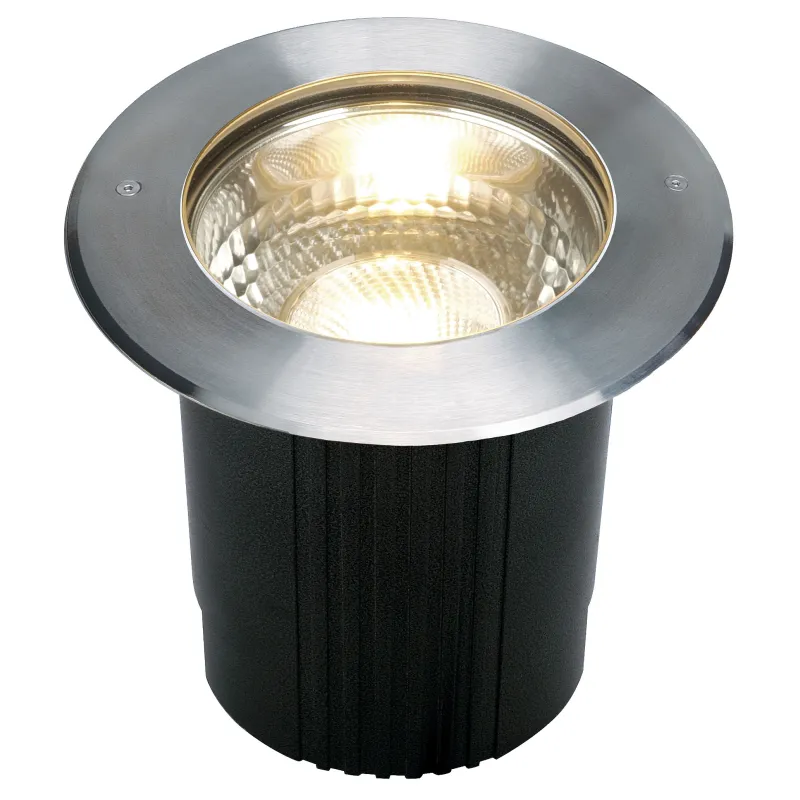 DASAR® 215, encastré de sol extérieur, rond, inox, E27, 11W max, IP67, collerette inox 316