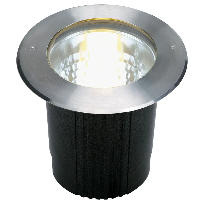 DASAR® 215, encastré de sol extérieur, rond, inox, E27, 11W max, IP67, collerette inox 316