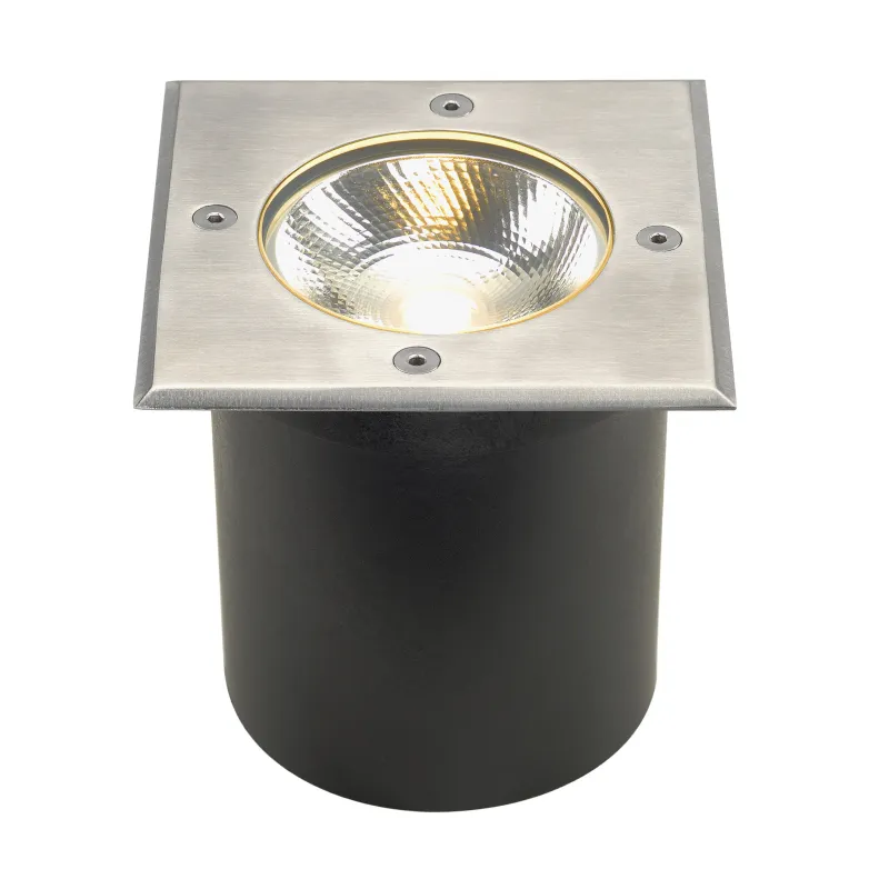 ROCCI, encastré de sol extérieur, carré, inox, LED, 8,6W, 3000K, IP67, collerette inox 316