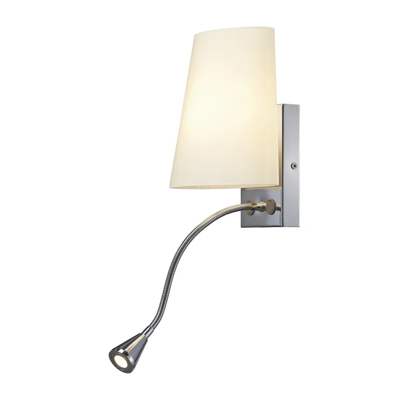 COUPA FLEX, applique intérieure, liseuse, chrome/blanc, G9/QT14, 42W max, LED, 3,4W, 3000K