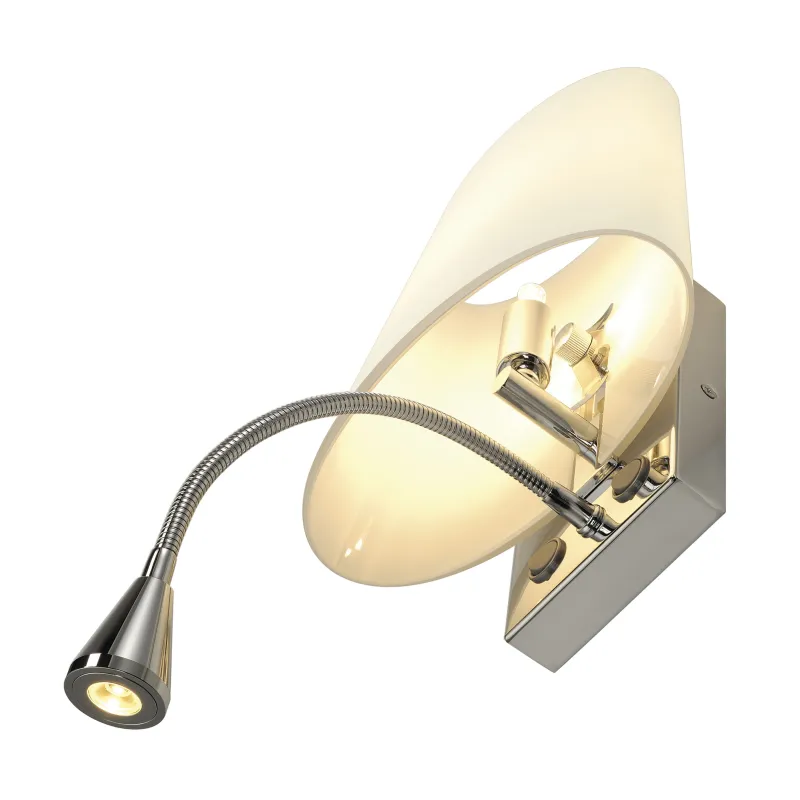 COUPA FLEX, applique intérieure, liseuse, chrome/blanc, G9/QT14, 42W max, LED, 3,4W, 3000K