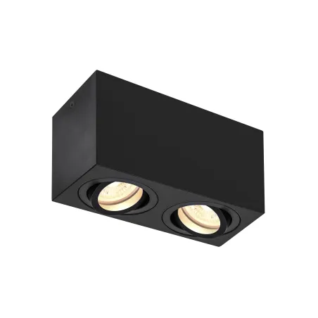 TRILEDO, plafonnier intérieur, double, rectangulaire, noir, GU10/LED GU10 51mm, 2x 10W max