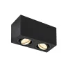 TRILEDO, plafonnier intérieur, double, rectangulaire, noir, GU10/LED GU10 51mm, 2x 10W max
