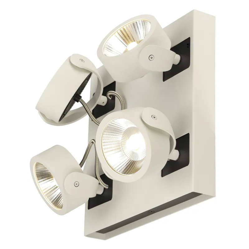KALU, applique et plafonnier intérieur, quad, carré, blanc/noir, LED, 60W, 3000K, variable