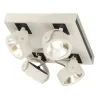 KALU, applique et plafonnier intérieur, quad, carré, blanc/noir, LED, 60W, 3000K, variable