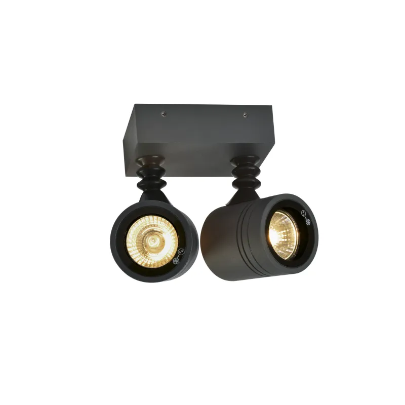 MYRA, applique et plafonnier extérieur, double, anthracite, GU10/QPAR51, 2x 50W max, IP55