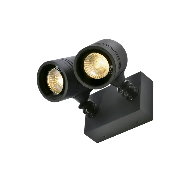 MYRA, applique et plafonnier extérieur, double, anthracite, GU10/QPAR51, 2x 50W max, IP55