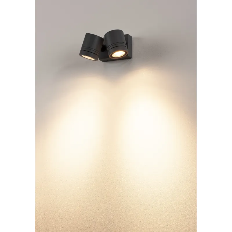 MYRA, applique et plafonnier extérieur, double, anthracite, GU10/QPAR51, 2x 50W max, IP55