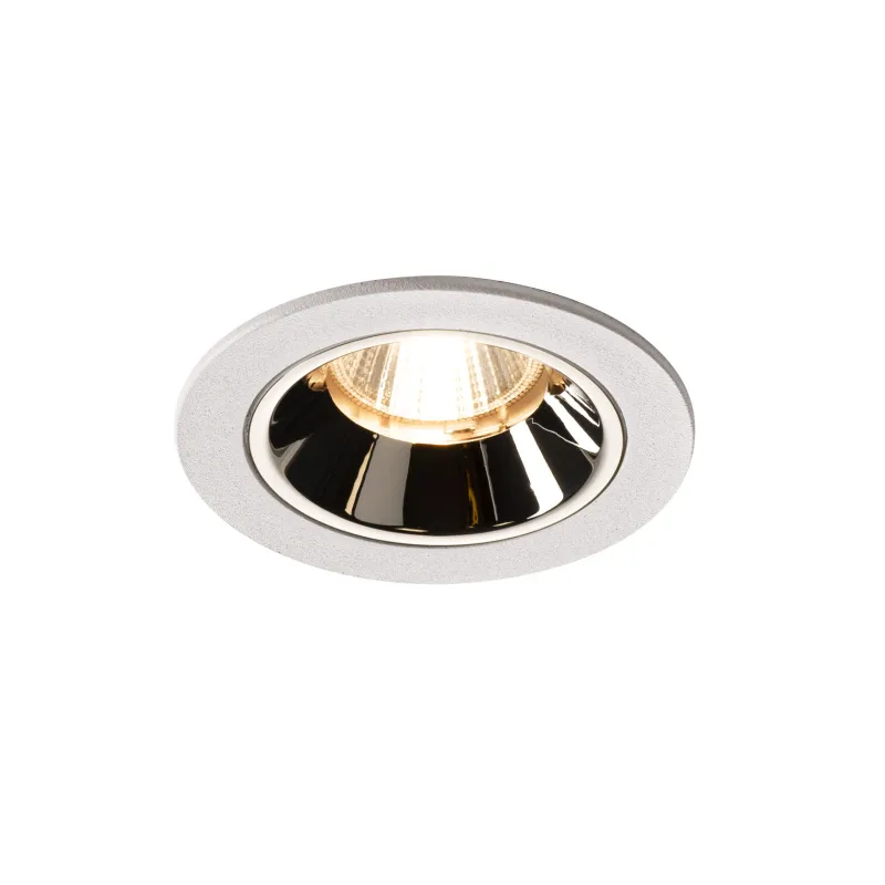 NUMINOS® S, encastré de plafond intérieur, 20 deg , blanc/chrome, LED, 8,6W, 2700K, IP20/IP44