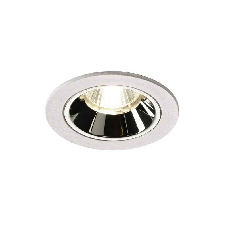 NUMINOS® S, encastré de plafond intérieur, 55 deg , blanc/chrome, LED, 8,6W, 4000K, IP20/IP44