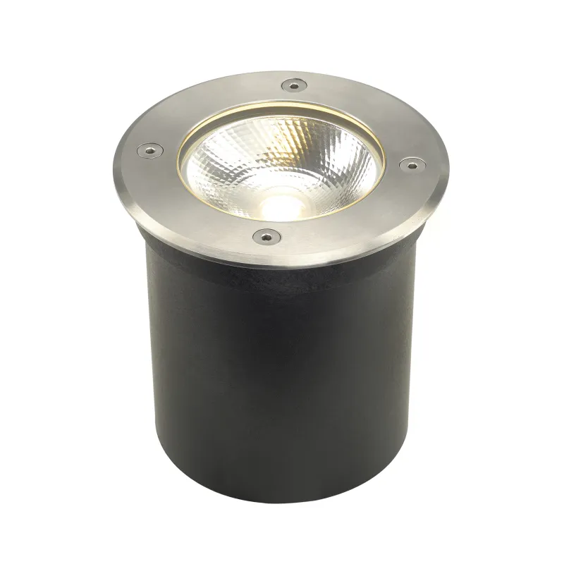 ROCCI, encastré de sol extérieur, rond, inox, LED, 8,6W, 3000K, IP67, collerette inox 316