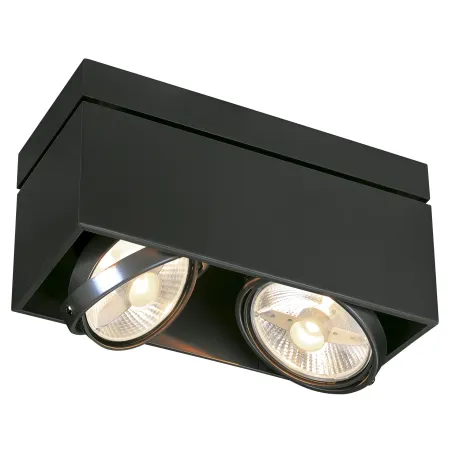 KARDAMOD, plafonnier intérieur, double, rectangulaire, noir mat, GU10/QPAR111, 2x 75W max