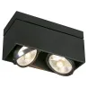 KARDAMOD, plafonnier intérieur, double, rectangulaire, noir mat, GU10/QPAR111, 2x 75W max
