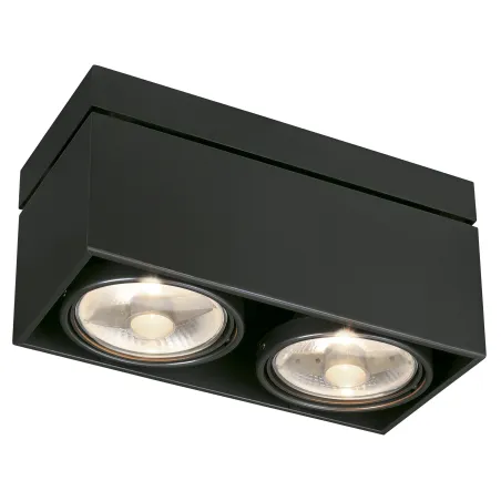 KARDAMOD, plafonnier intérieur, double, rectangulaire, noir mat, GU10/QPAR111, 2x 75W max
