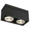 KARDAMOD, plafonnier intérieur, double, rectangulaire, noir mat, GU10/QPAR111, 2x 75W max