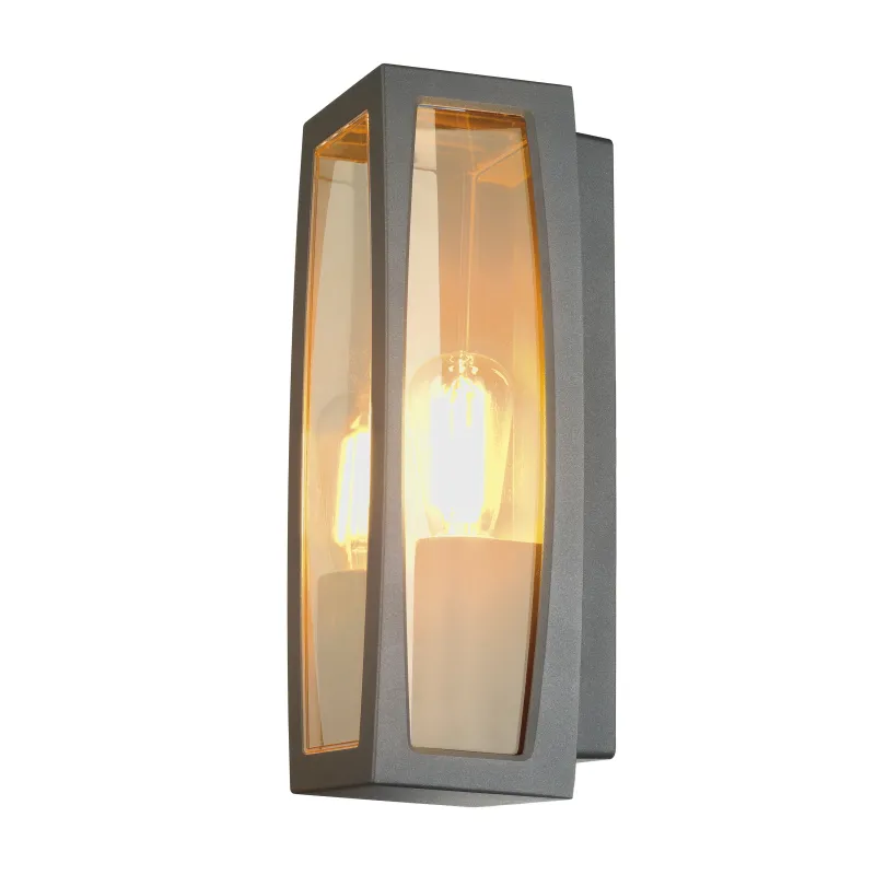MERIDIAN BOX, applique extérieure, diffuseur transparent, anthracite, E27, 25W max, IP54