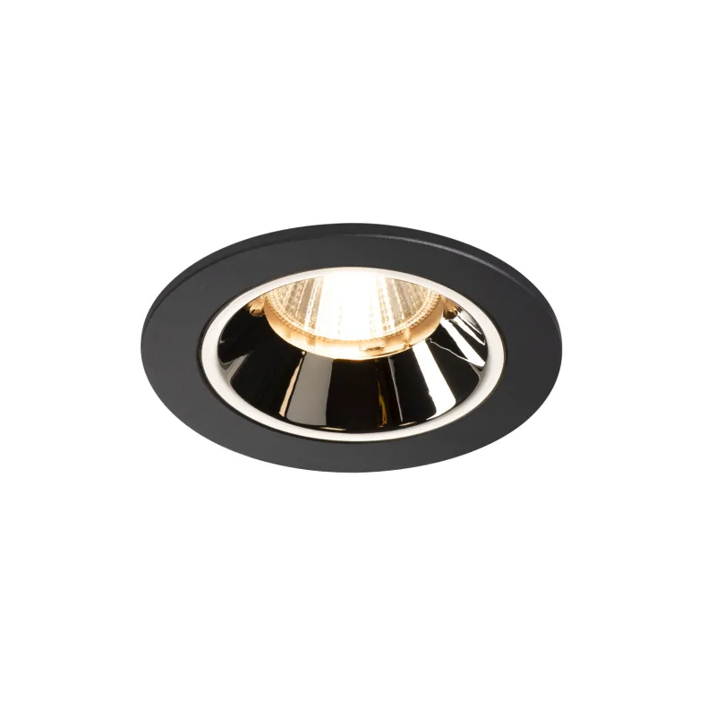 NUMINOS® S, encastré de plafond intérieur, 40 deg , noir/chrome, LED, 8,6W, 2700K, IP20/IP44