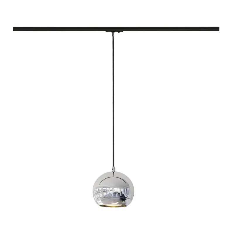 LIGHT EYE® 150, suspension pour rail 1 allumage intérieur, chrome, GU10/QPAR111, 75W max