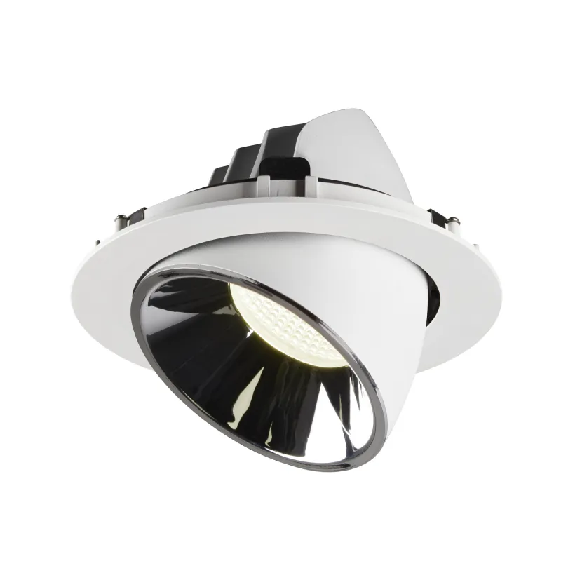 NUMINOS® GIMBLE XL, encastré de plafond intérieur, 40 deg , blanc/chrome, LED, 37,4W, 4000K