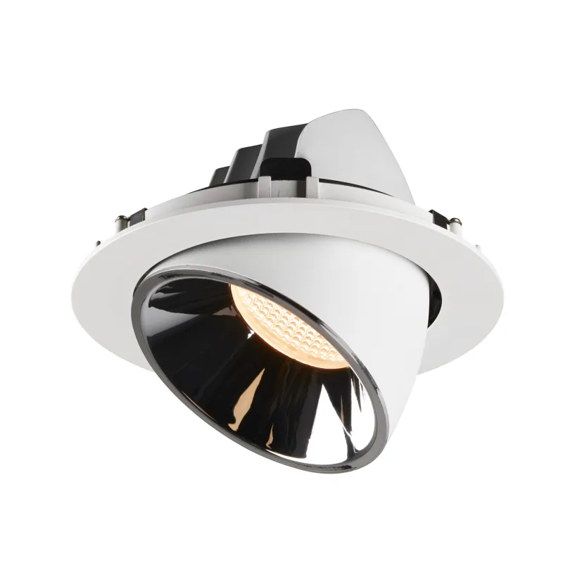 NUMINOS® GIMBLE XL, encastré de plafond intérieur, 55 deg , blanc/chrome, LED, 37,4W, 2700K