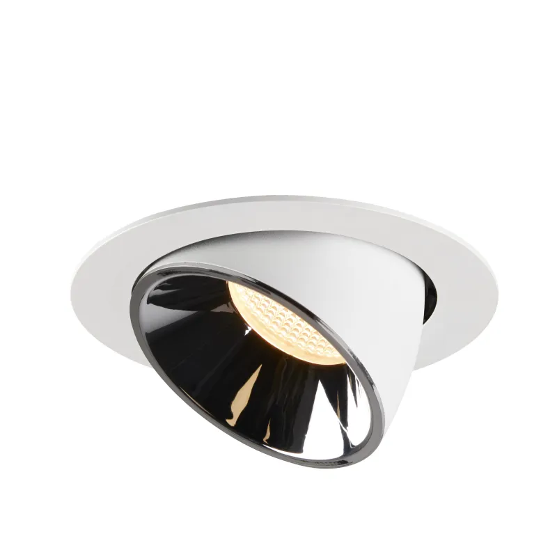 NUMINOS® GIMBLE XL, encastré de plafond intérieur, 55 deg , blanc/chrome, LED, 37,4W, 3000K