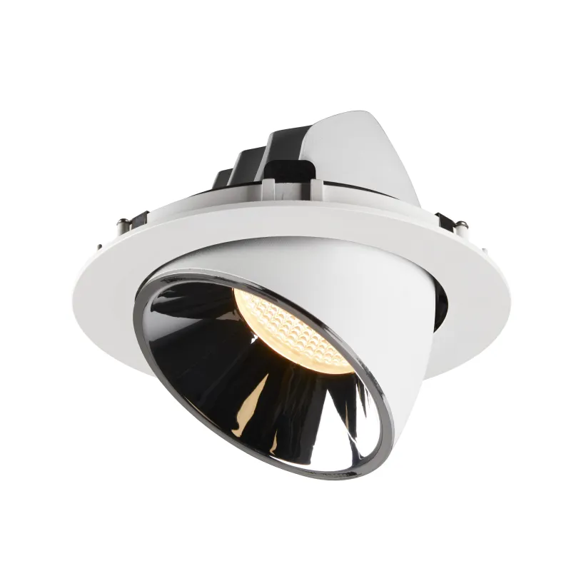 NUMINOS® GIMBLE XL, encastré de plafond intérieur, 55 deg , blanc/chrome, LED, 37,4W, 3000K
