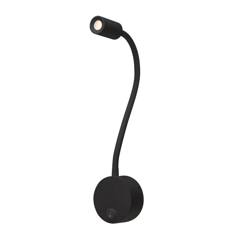DIO FLEX PLATE, applique intérieure, liseuse, noir, LED, 1,9W, 2700K, avec interrupteur