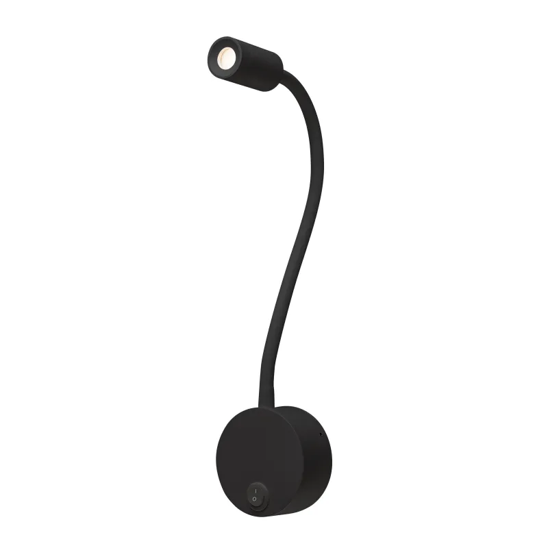 DIO FLEX PLATE, applique intérieure, liseuse, noir, LED, 1,9W, 3000K, avec interrupteur