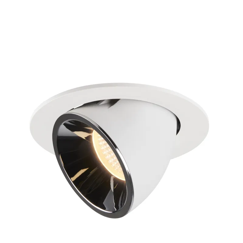 NUMINOS® GIMBLE L, encastré de plafond intérieur, 20 deg , blanc/chrome, LED, 25,4W, 3000K