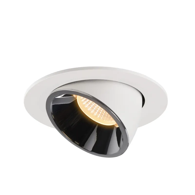 NUMINOS® GIMBLE L, encastré de plafond intérieur, 20 deg , blanc/chrome, LED, 25,4W, 3000K