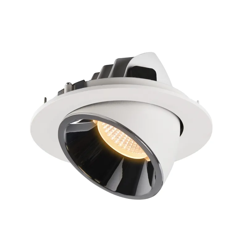NUMINOS® GIMBLE L, encastré de plafond intérieur, 40 deg , blanc/chrome, LED, 25,4W, 3000K