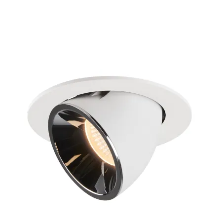 NUMINOS® GIMBLE L, encastré de plafond intérieur, 55 deg , blanc/chrome, LED, 25,4W, 2700K