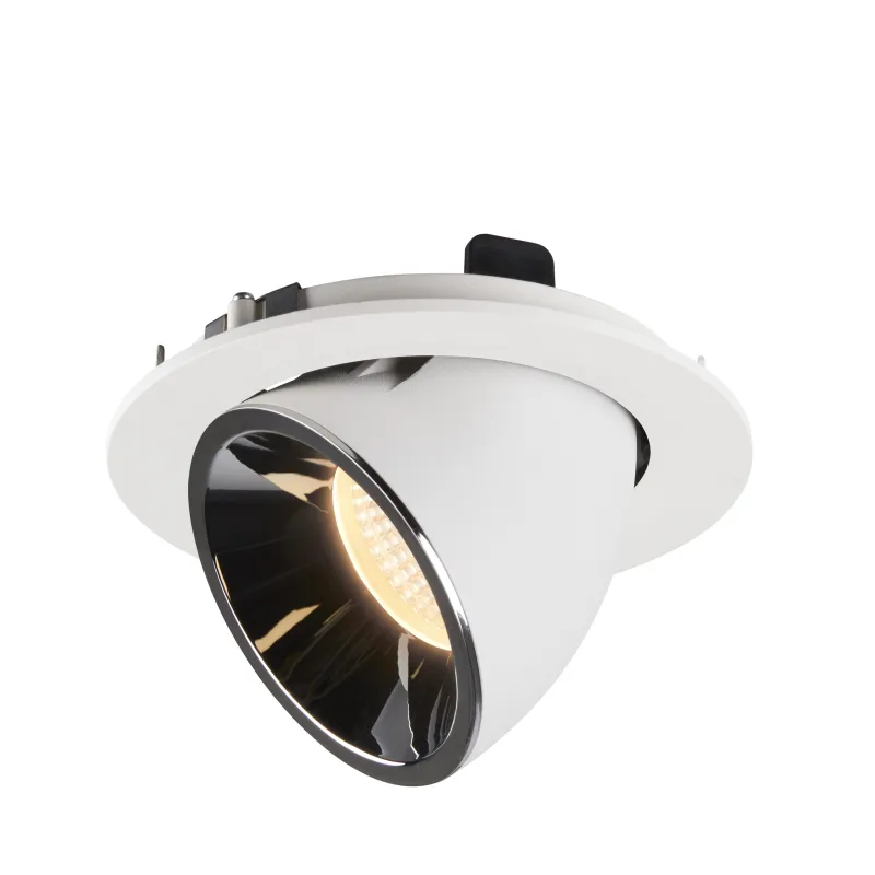 NUMINOS® GIMBLE L, encastré de plafond intérieur, 55 deg , blanc/chrome, LED, 25,4W, 3000K