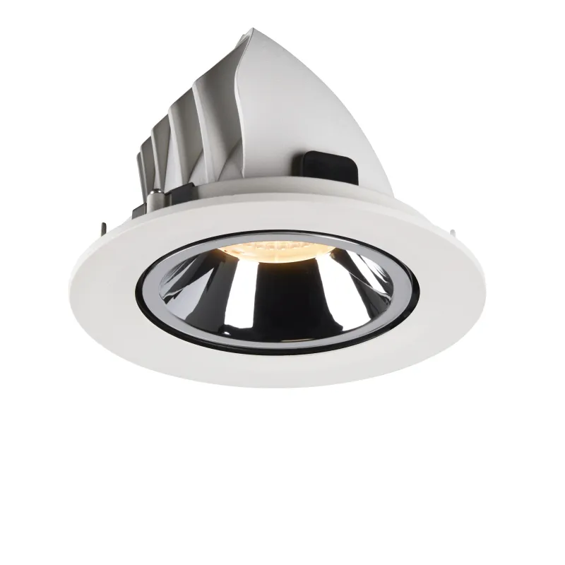 NUMINOS® GIMBLE L, encastré de plafond intérieur, 55 deg , blanc/chrome, LED, 25,4W, 3000K