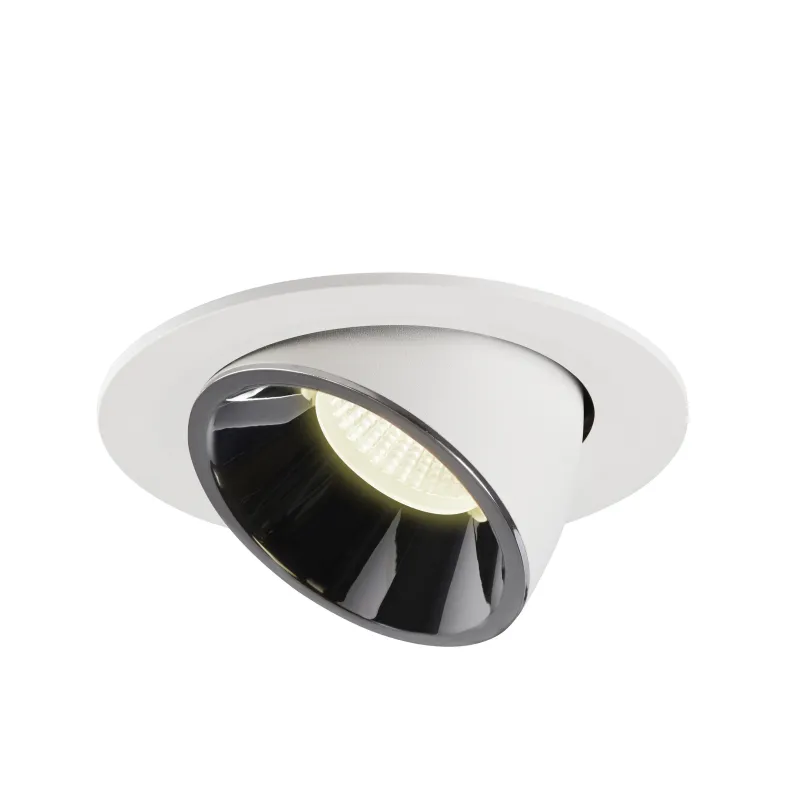 NUMINOS® GIMBLE L, encastré de plafond intérieur, 55 deg , blanc/chrome, LED, 25,4W, 4000K