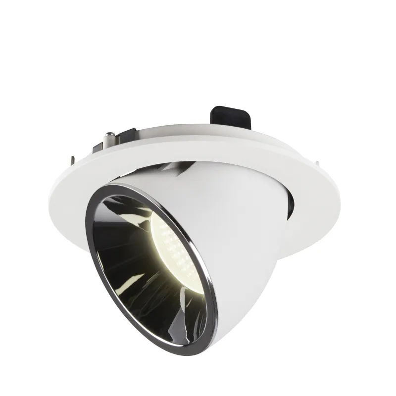 NUMINOS® GIMBLE L, encastré de plafond intérieur, 55 deg , blanc/chrome, LED, 25,4W, 4000K