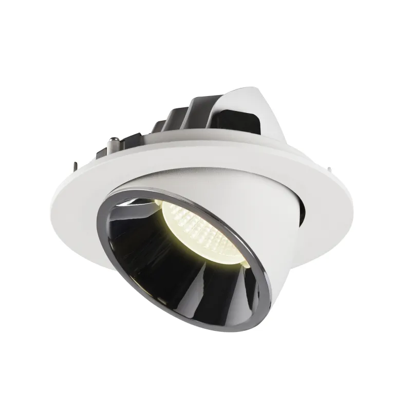 NUMINOS® GIMBLE L, encastré de plafond intérieur, 55 deg , blanc/chrome, LED, 25,4W, 4000K