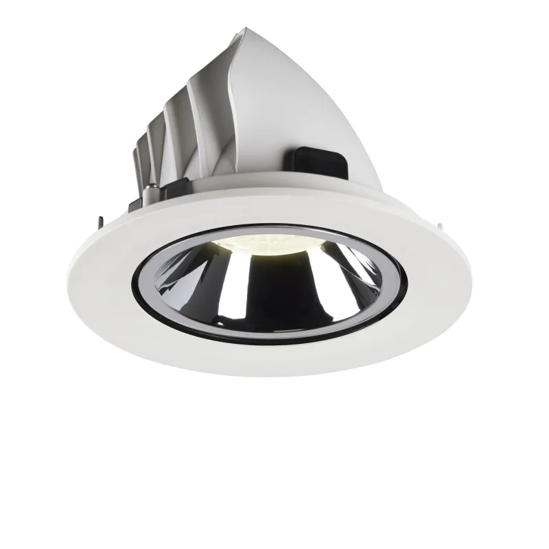 NUMINOS® GIMBLE L, encastré de plafond intérieur, 55 deg , blanc/chrome, LED, 25,4W, 4000K