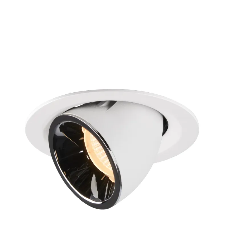 NUMINOS® GIMBLE M, encastré de plafond intérieur, 20 deg , blanc/chrome, LED, 17,5W, 2700K